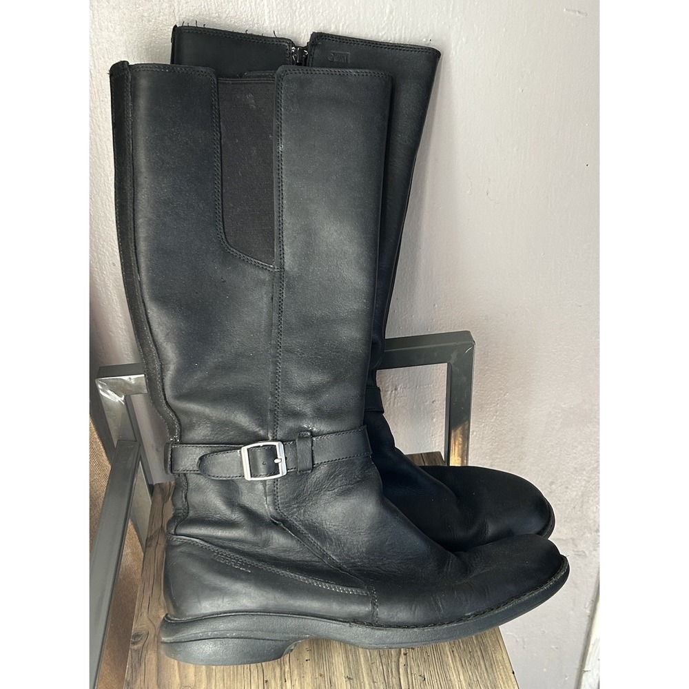 Women's Size 11 Merrell Andover Peak Tall Boots Black Leather Waterproof Zip